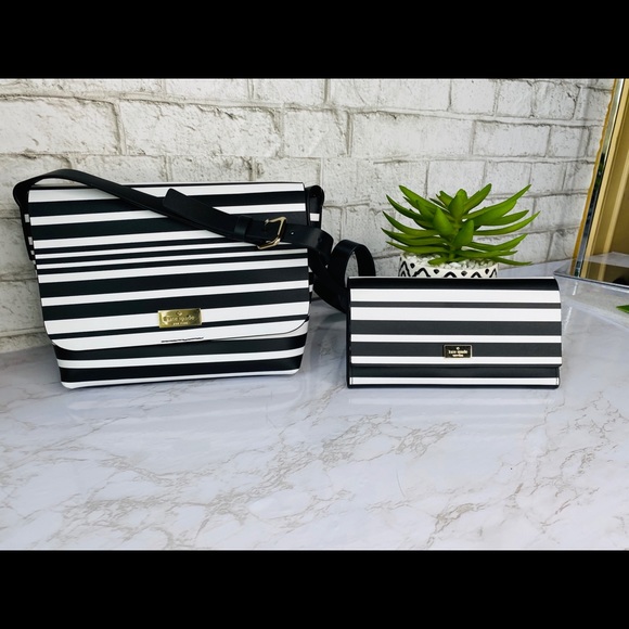 kate spade Handbags - Kate Spade Stripped Crossbody & Wallet
